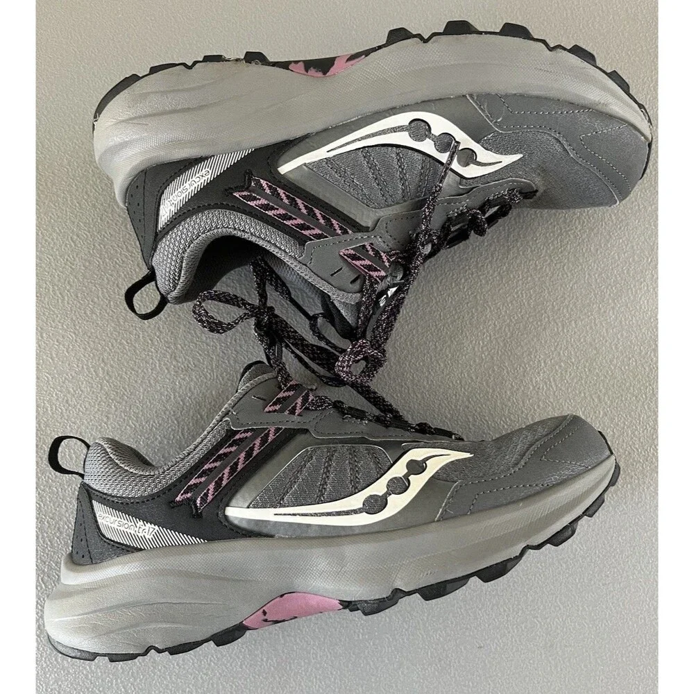 Saucony Excursion TR17 Womens 8.5W Wide Running Shoes Cinder Gray Gorpcore Y2K
